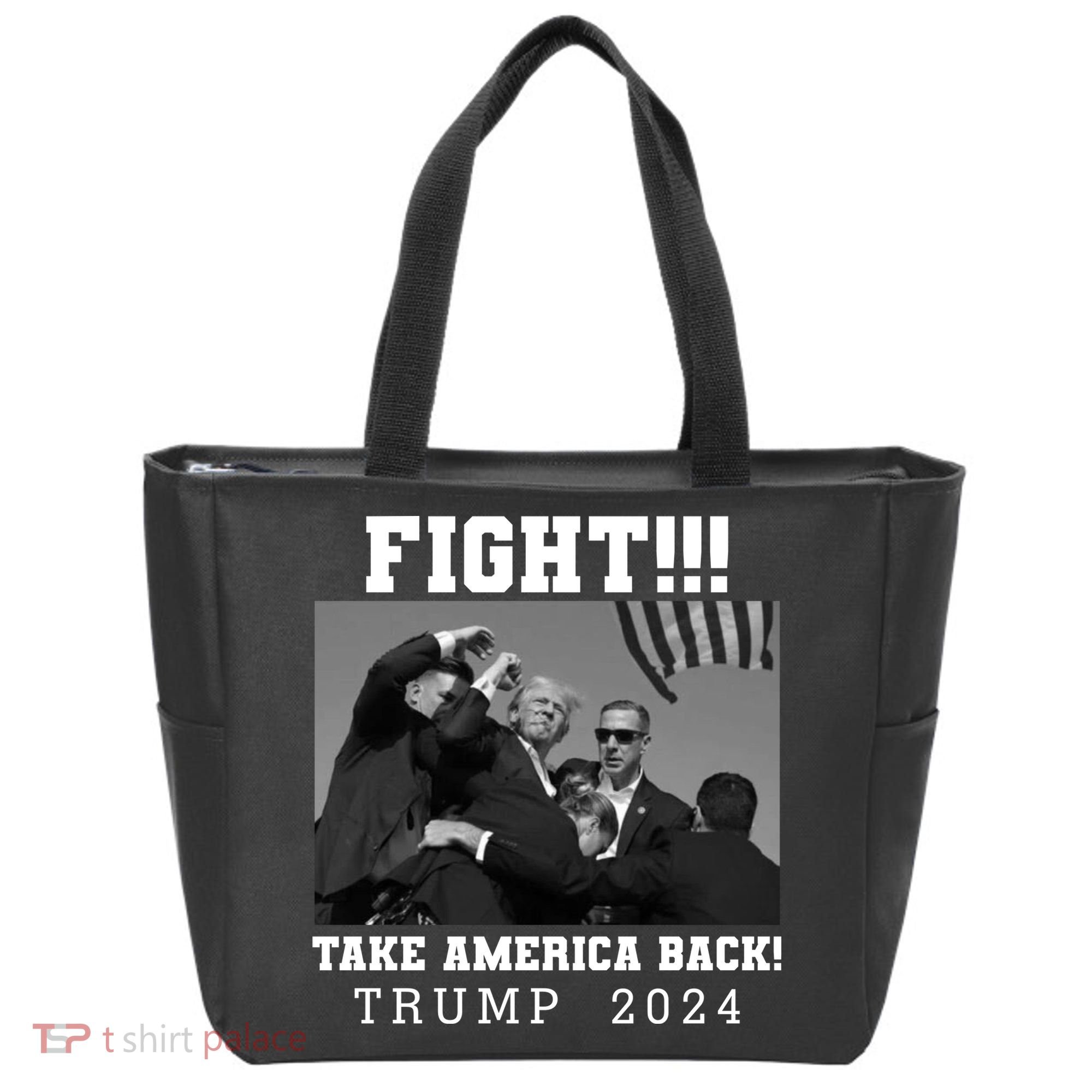 Trump Shot Fight For America Take America Back Trump 2024 Tote Bag