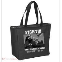 Trump Shot Fight For America Take America Back Trump 2024 Tote Bag thumb 2