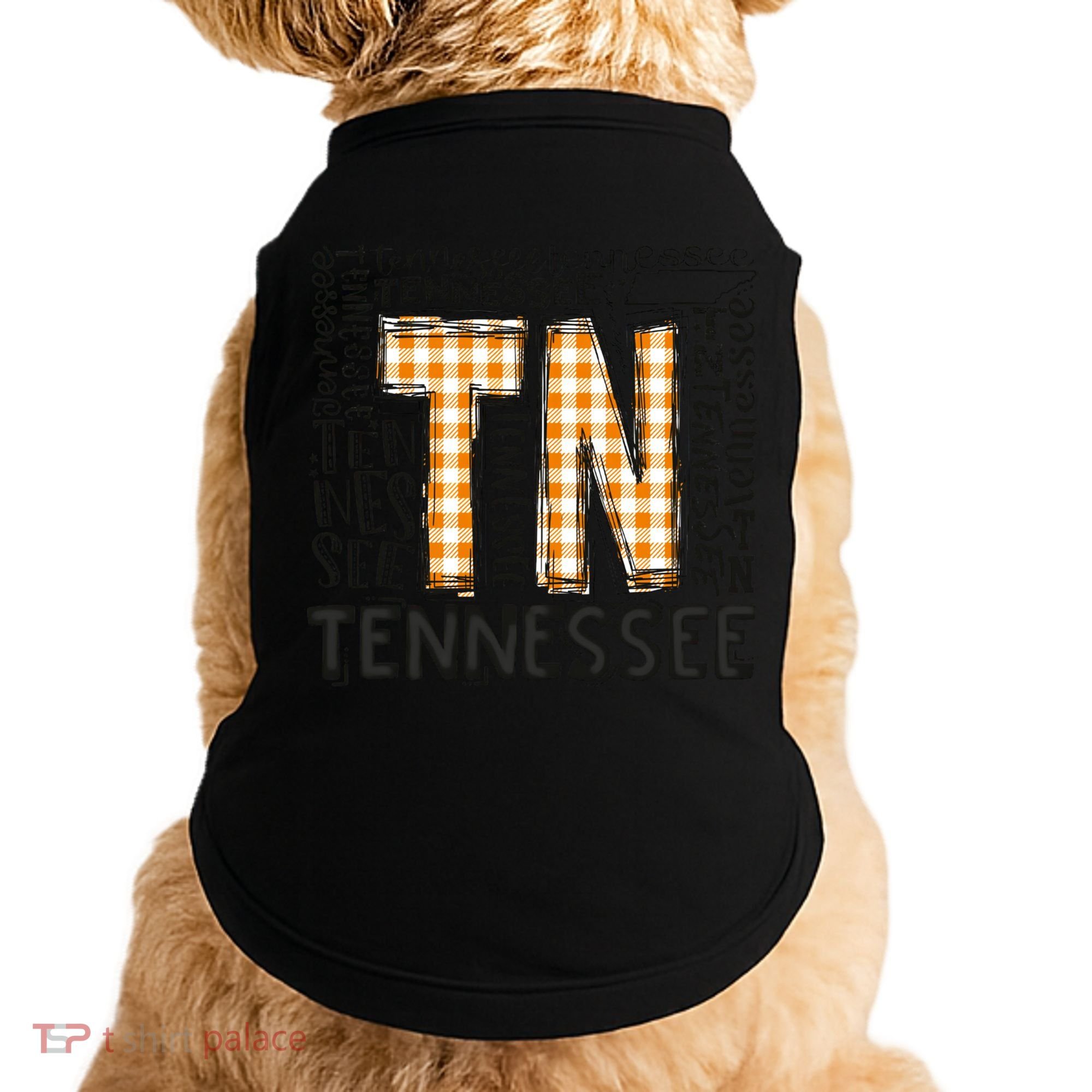 Tennessee State Flag Orange Plaid TN Doggie Tank