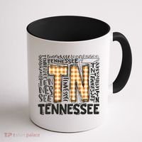 Tennessee State Flag Orange Plaid TN Coffee Mug thumb 1