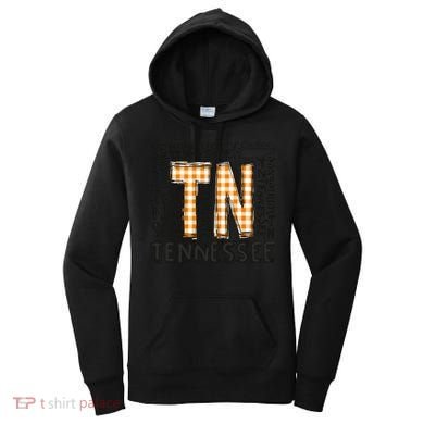 Tennessee State Flag Orange Plaid TN Women's Hoodie