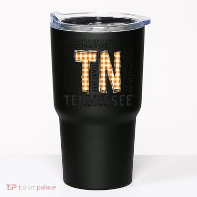 Tennessee State Flag Orange Plaid TN Tumbler