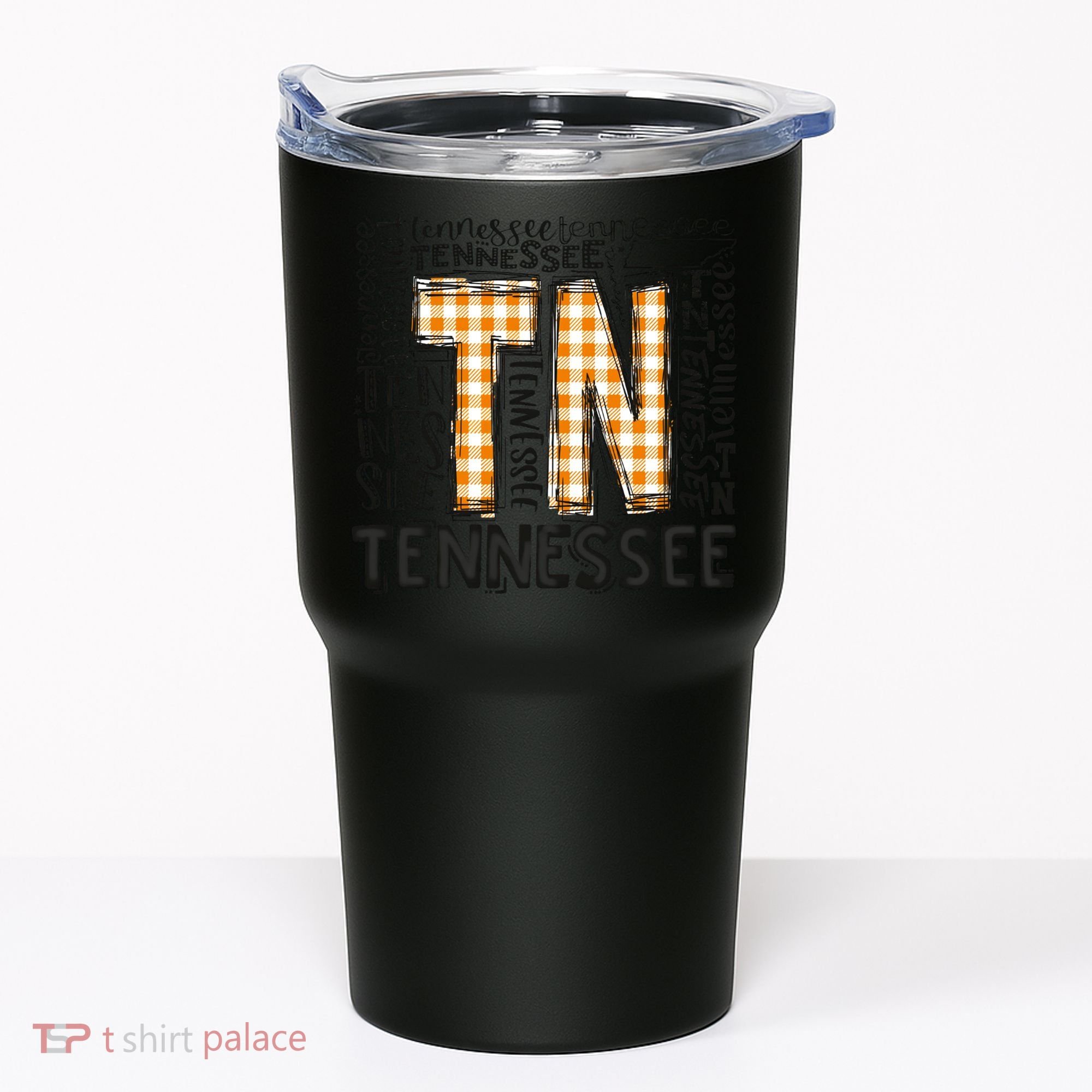 Tennessee State Flag Orange Plaid TN Tumbler