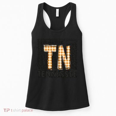 Tennessee State Flag Orange Plaid TN Women's Tank Top