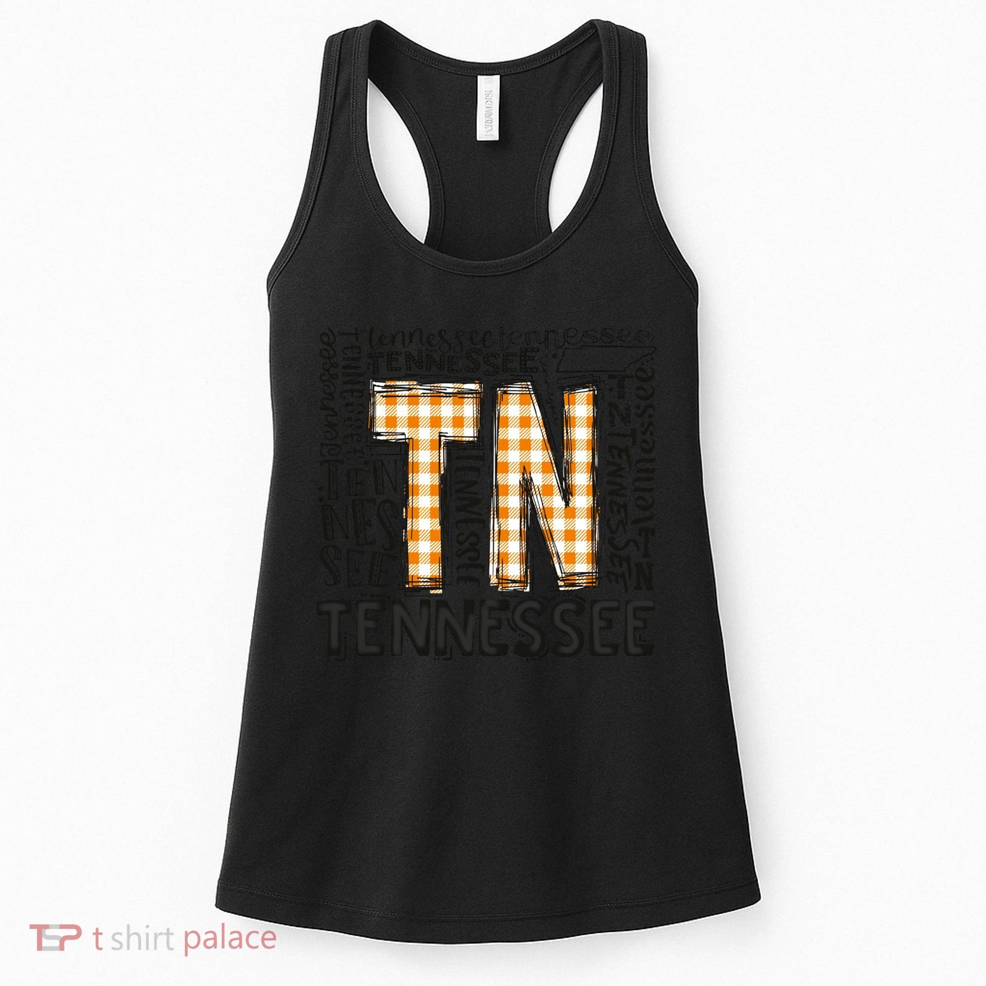 Tennessee State Flag Orange Plaid TN Women's Tank Top