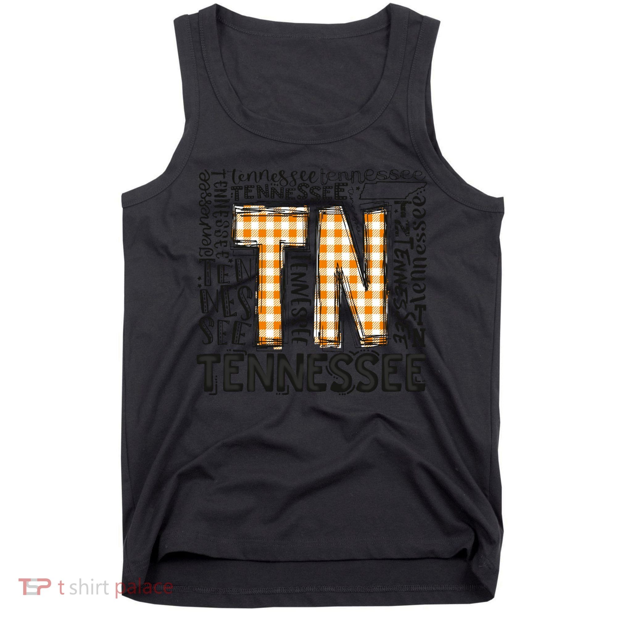 Tennessee State Flag Orange Plaid TN Tank Top