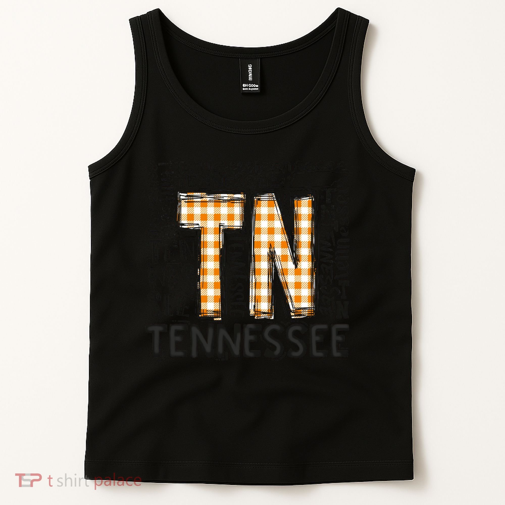 Tennessee State Flag Orange Plaid TN Tank Top