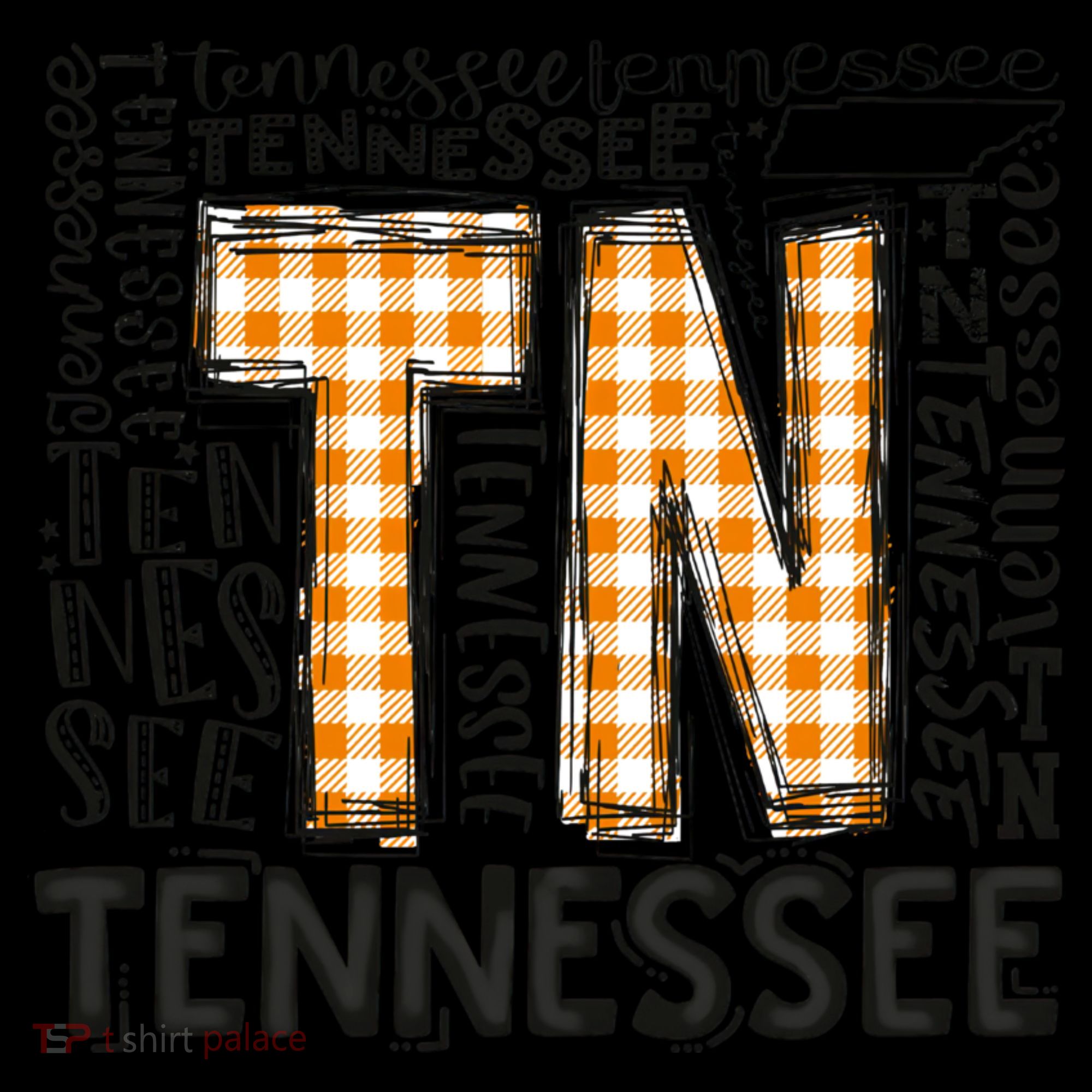 Tennessee State Flag Orange Plaid TN Tank Top