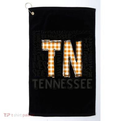 Tennessee State Flag Orange Plaid TN Golf Towel