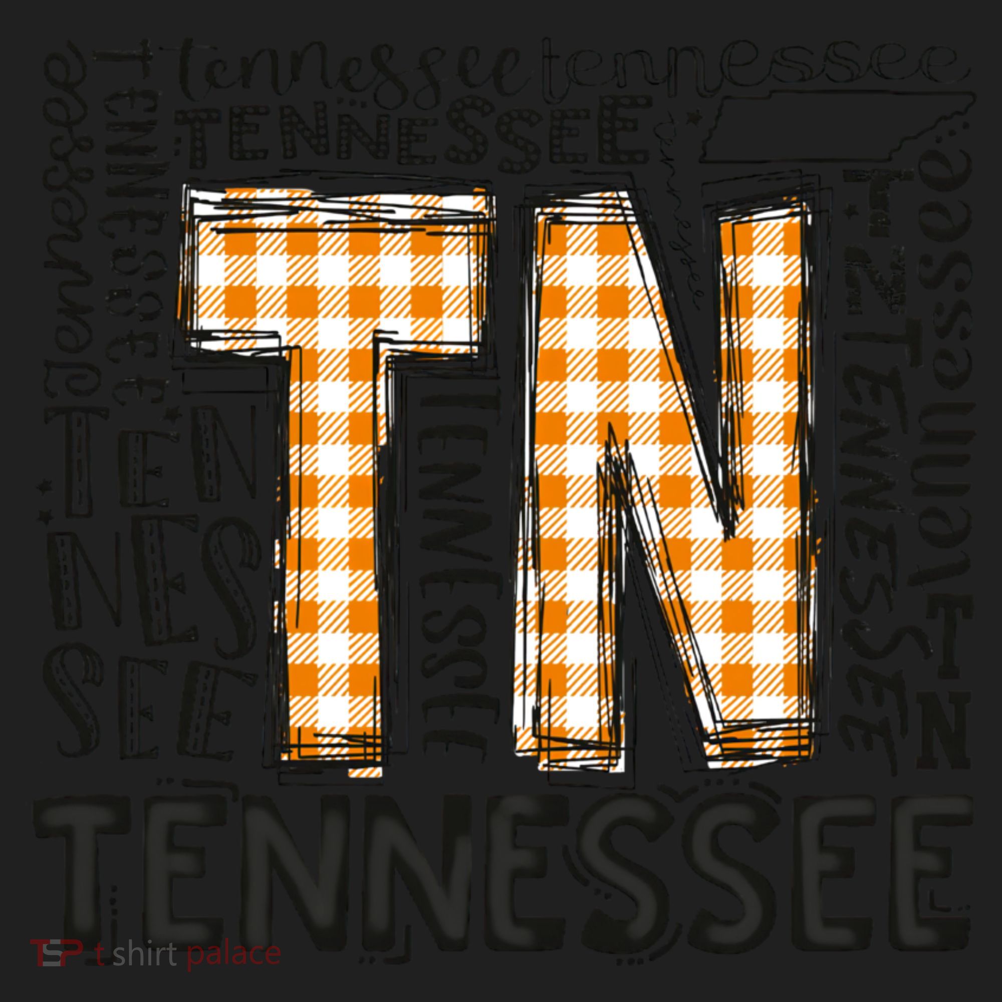 Tennessee State Flag Orange Plaid TN Golf Towel