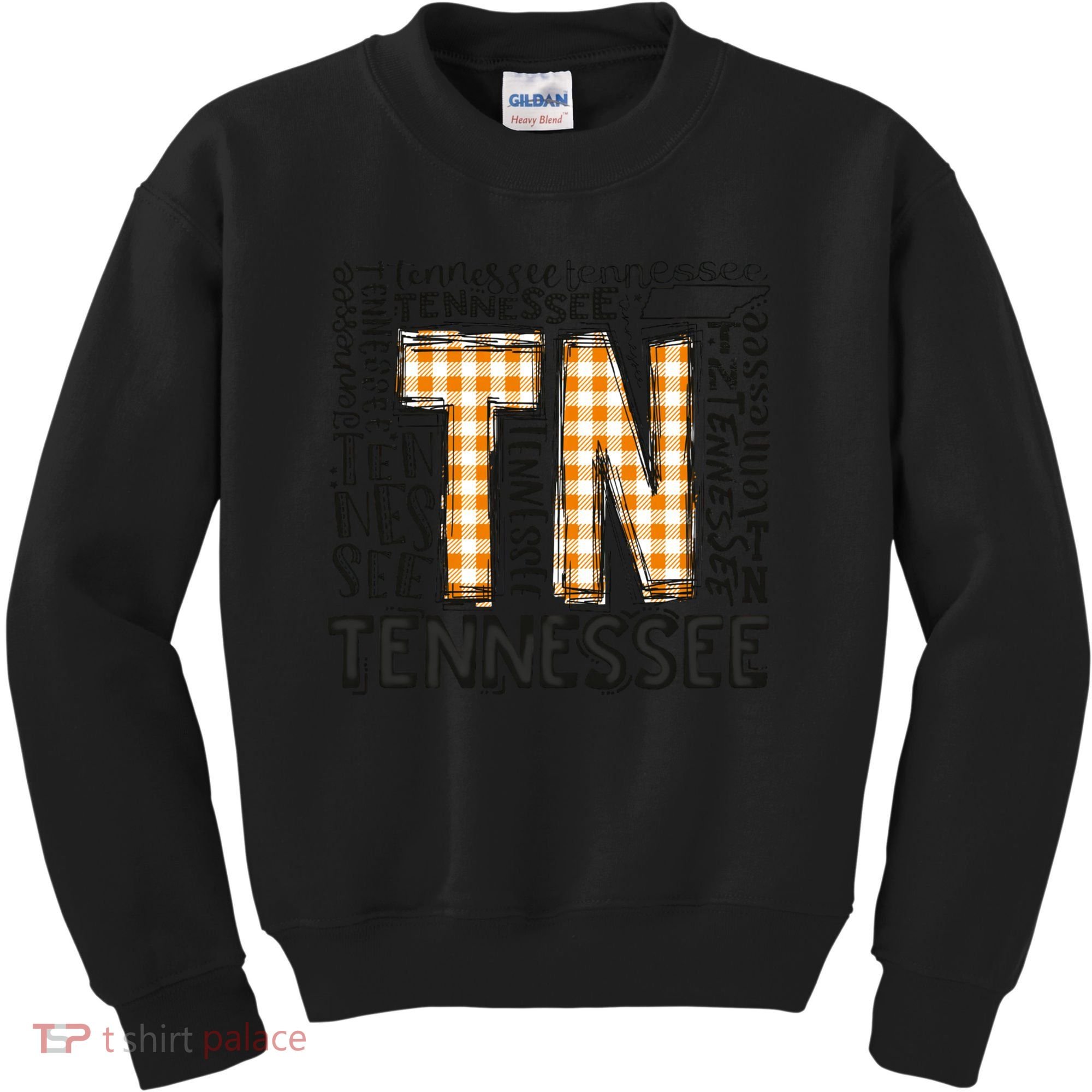 Tennessee State Flag Orange Plaid TN Kids Sweatshirt