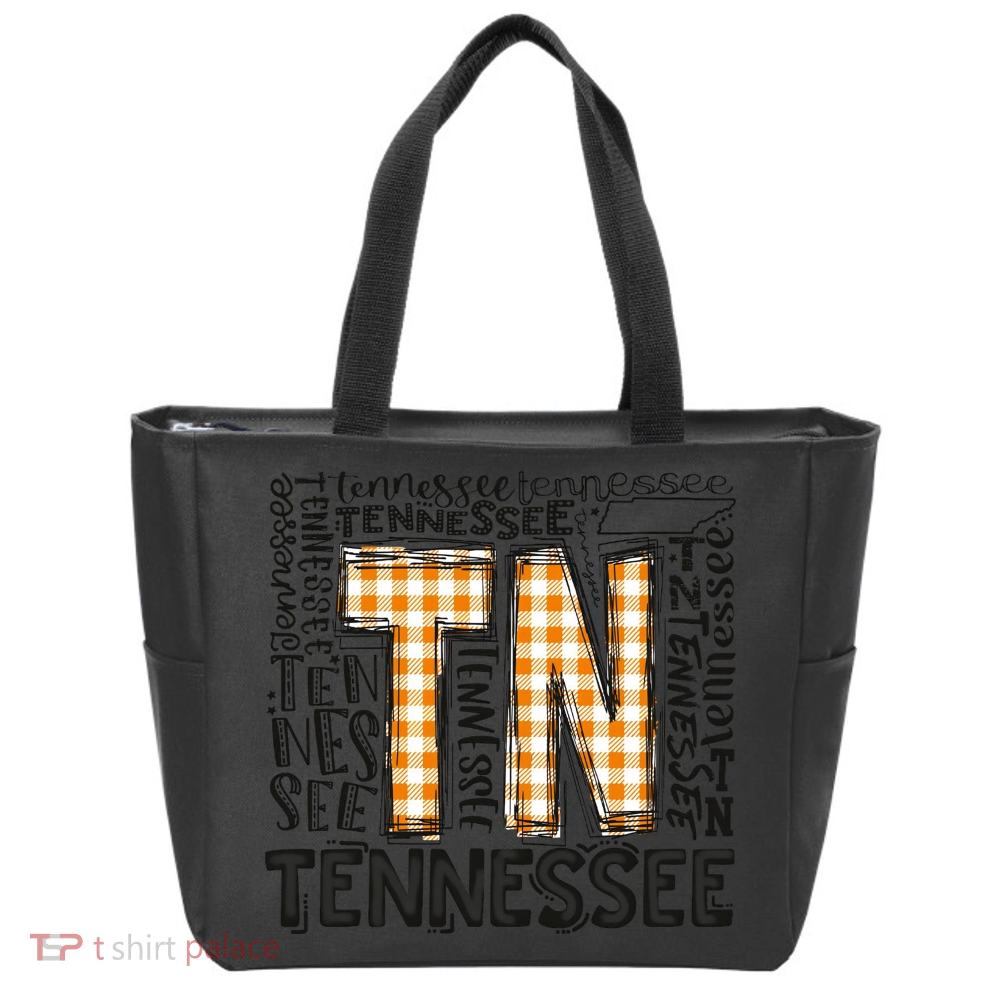Tennessee State Flag Orange Plaid TN Tote Bag