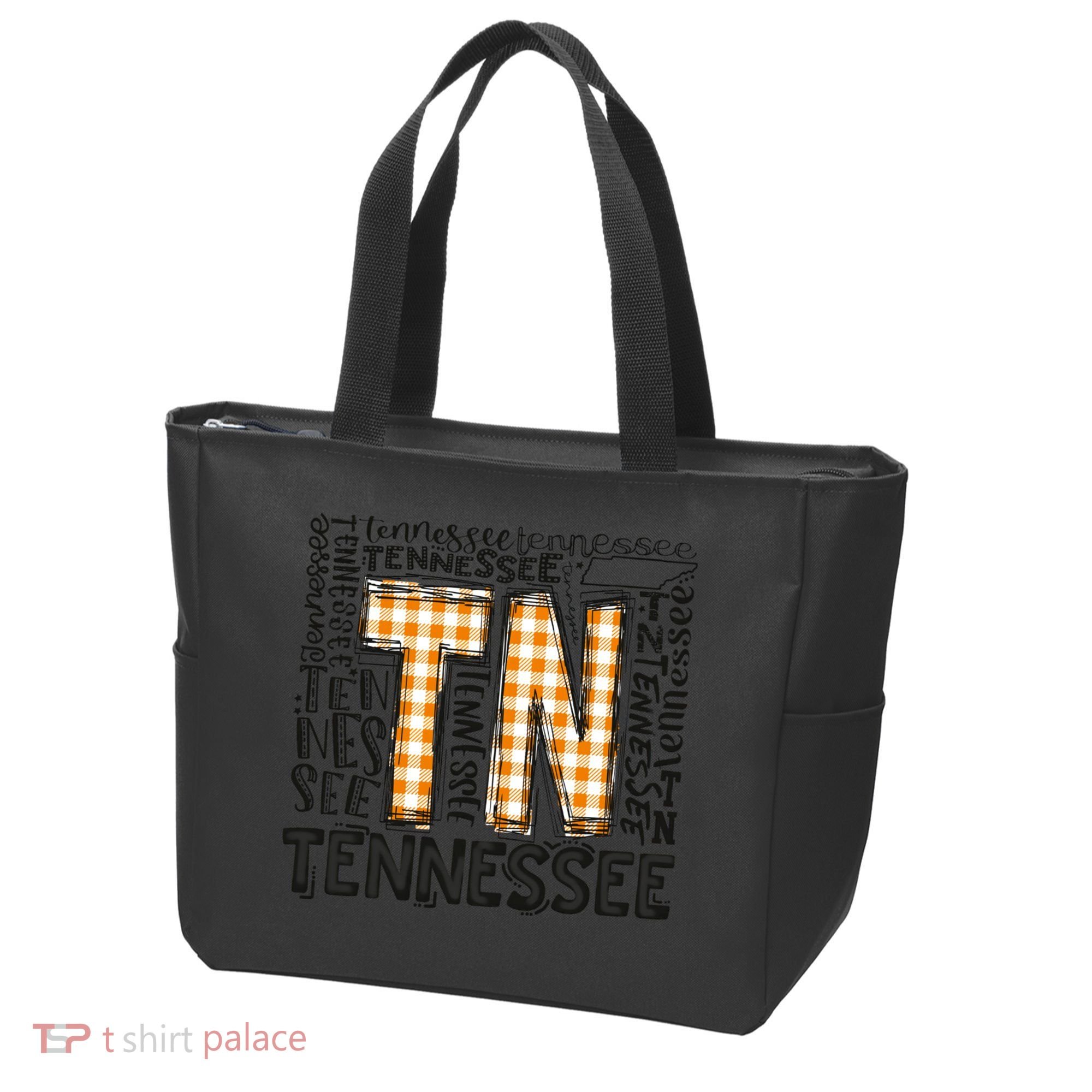 Tennessee State Flag Orange Plaid TN Tote Bag