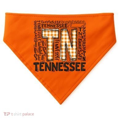 Tennessee State Flag Orange Plaid TN USA-Made Doggie Bandana