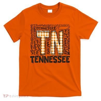 Tennessee State Flag Orange Plaid TN T-Shirt