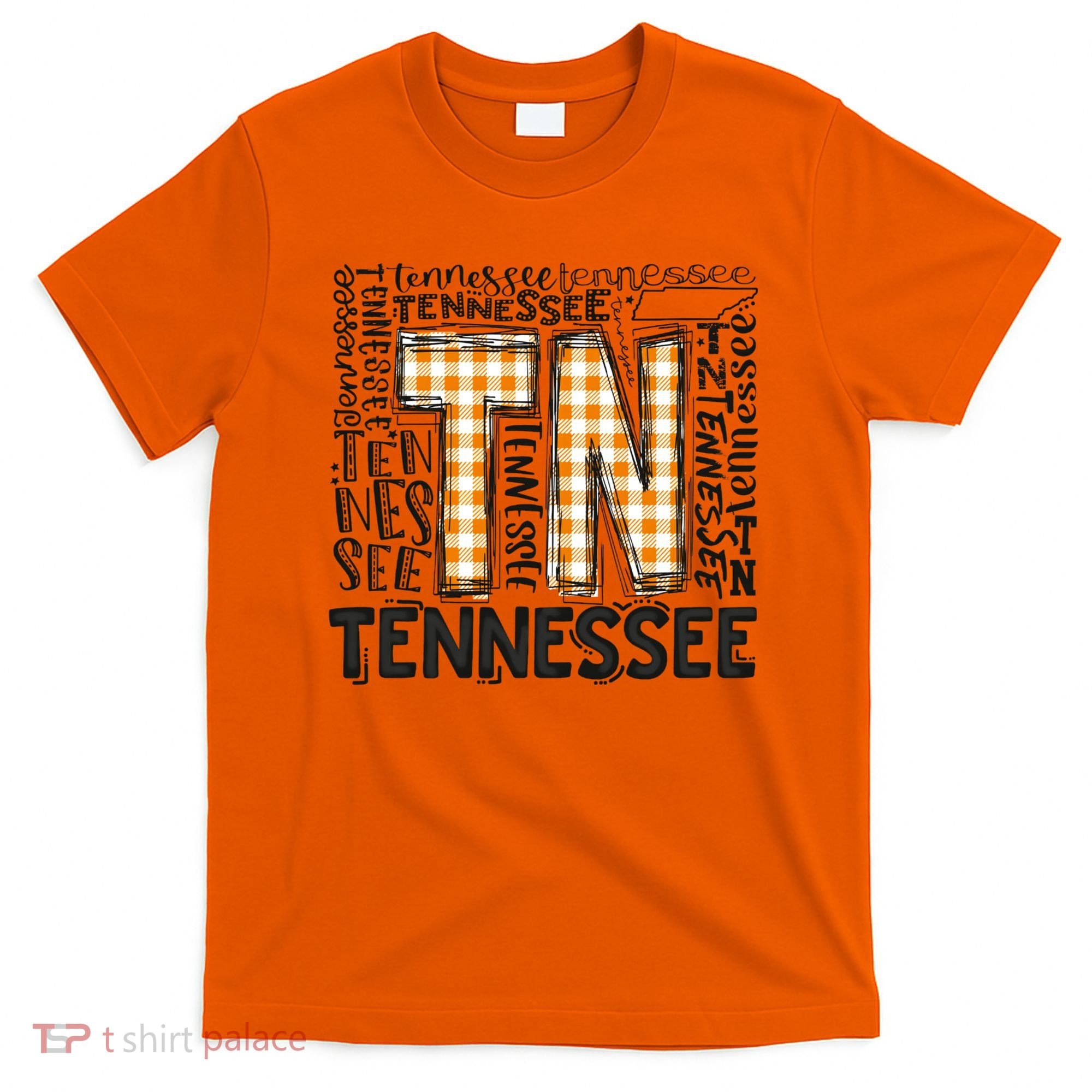 Tennessee State Flag Orange Plaid TN T-Shirt