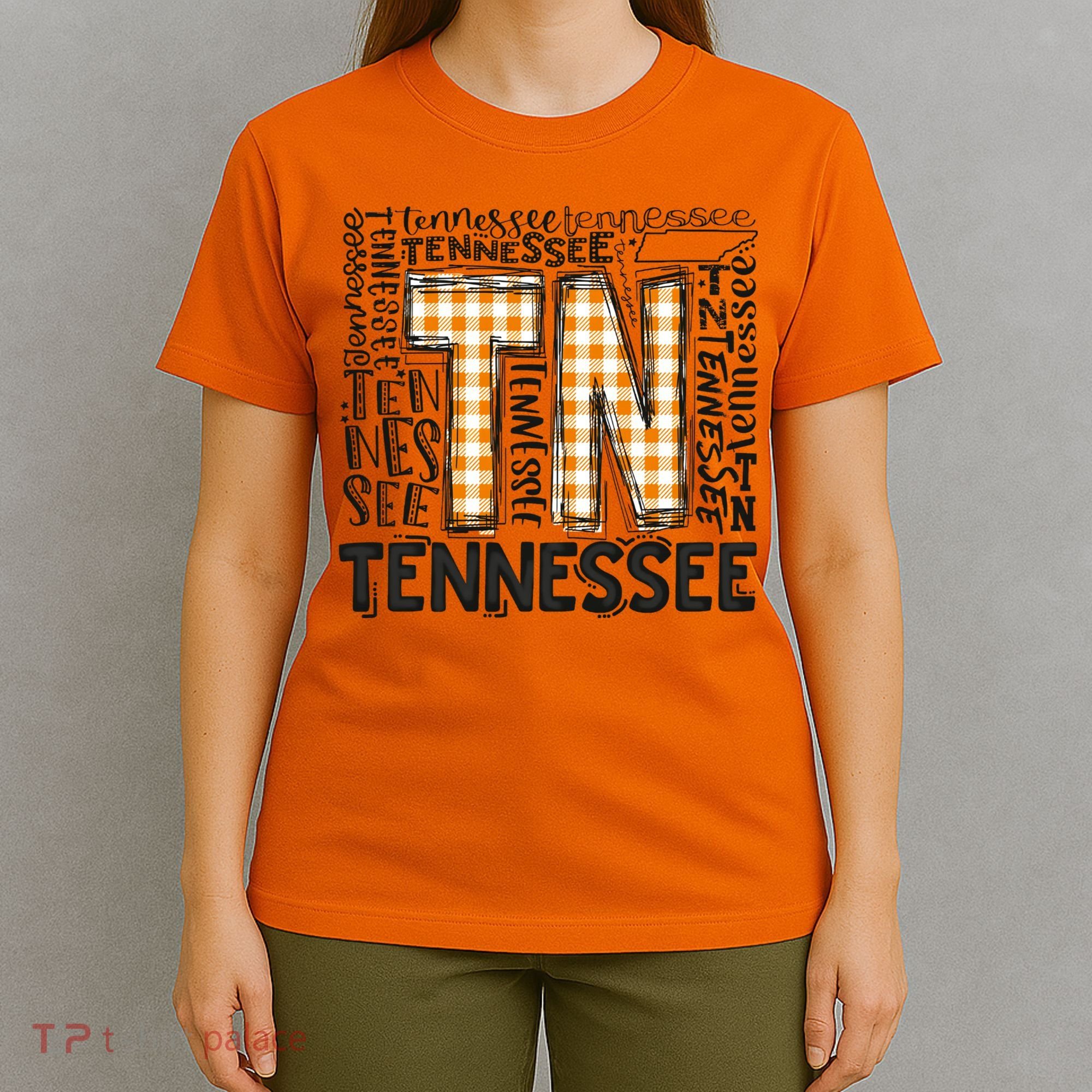 Tennessee State Flag Orange Plaid TN T-Shirt