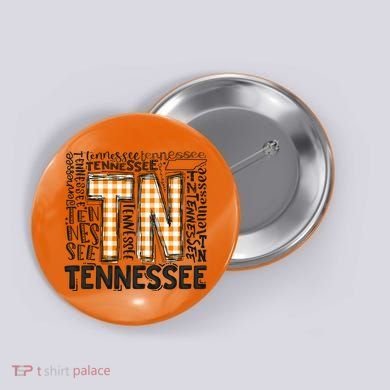 Tennessee State Flag Orange Plaid TN Button