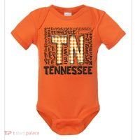 Tennessee State Flag Orange Plaid TN Baby Bodysuit thumb 0