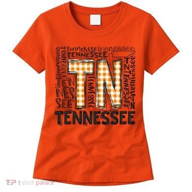Tennessee State Flag Orange Plaid TN Women's T-Shirt