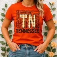 Tennessee State Flag Orange Plaid TN Women's T-Shirt thumb 2