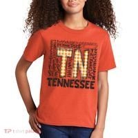Tennessee State Flag Orange Plaid TN Kids T-Shirt thumb 2