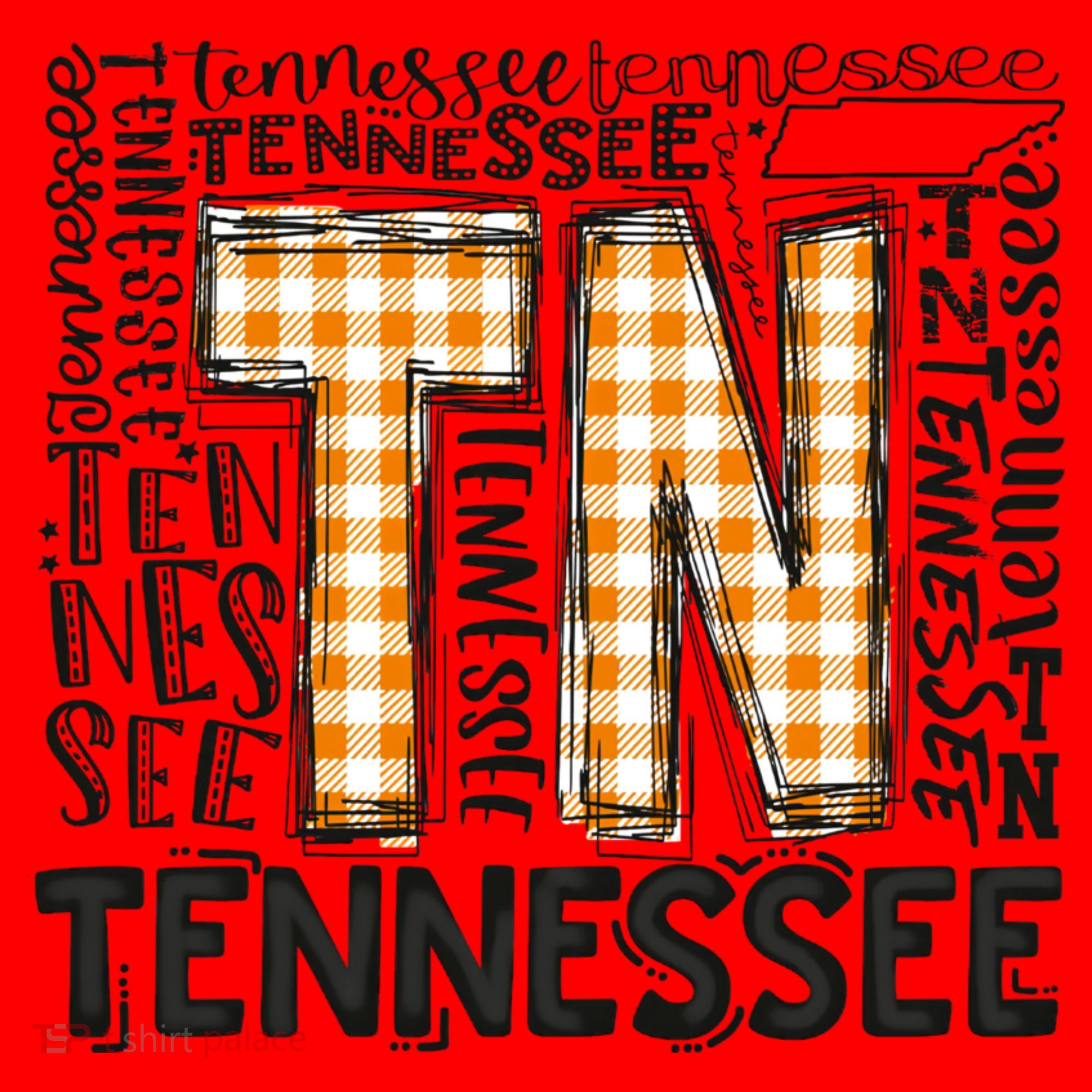 Tennessee State Flag Orange Plaid TN Santa Hat