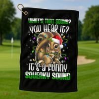 That Sound Funny Squeaky Sound Christmas Squirrel Gift Golf Towel thumb 1