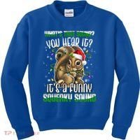 That Sound Funny Squeaky Sound Christmas Squirrel Gift Kids Sweatshirt thumb 0