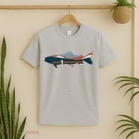 Trout Silhouette Fly Fishing Mountain Sunset T-Shirt thumb 2