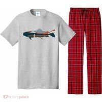 Trout Silhouette Fly Fishing Mountain Sunset Pajama Set thumb 0