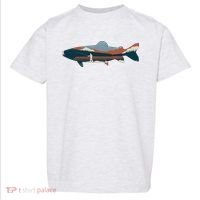 Trout Silhouette Fly Fishing Mountain Sunset Toddler T-Shirt thumb 0