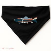 Trout Silhouette Fly Fishing Mountain Sunset USA-Made Doggie Bandana thumb 0