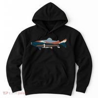 Trout Silhouette Fly Fishing Mountain Sunset Hoodie thumb 0