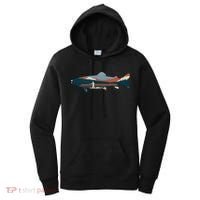 Trout Silhouette Fly Fishing Mountain Sunset Women's Hoodie thumb 0