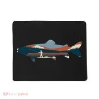 Trout Silhouette Fly Fishing Mountain Sunset Mousepad thumb 0