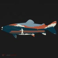 Trout Silhouette Fly Fishing Mountain Sunset Women's Tank Top thumb 5
