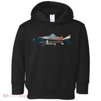 Trout Silhouette Fly Fishing Mountain Sunset Toddler Hoodie thumb 0