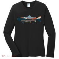 Trout Silhouette Fly Fishing Mountain Sunset Women's Long Sleeve Shirt thumb 0