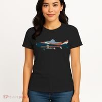 Trout Silhouette Fly Fishing Mountain Sunset Women's T-Shirt thumb 4