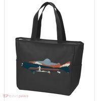 Trout Silhouette Fly Fishing Mountain Sunset Tote Bag thumb 3