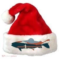 Trout Silhouette Fly Fishing Mountain Sunset Santa Hat thumb 0
