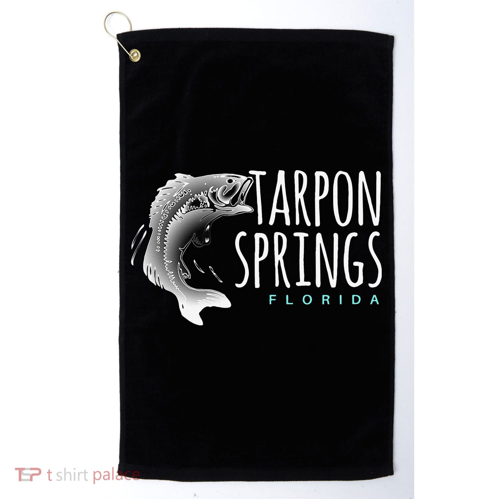 Tarpon Springs Fla. Florida Fishing Tarpon Golf Towel
