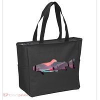Trout Silhouette Fly Fishing Mountain Sunset River Stream Tote Bag thumb 2