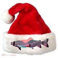 Trout Silhouette Fly Fishing Mountain Sunset River Stream Santa Hat thumb 0