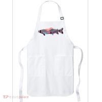 Trout Silhouette Fly Fishing Mountain Sunset River Stream Apron thumb 0