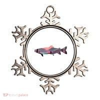 Trout Silhouette Fly Fishing Mountain Sunset River Stream Ornament thumb 0