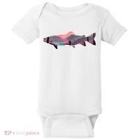 Trout Silhouette Fly Fishing Mountain Sunset River Stream Baby Bodysuit thumb 0