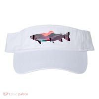 Trout Silhouette Fly Fishing Mountain Sunset River Stream Visor thumb 0