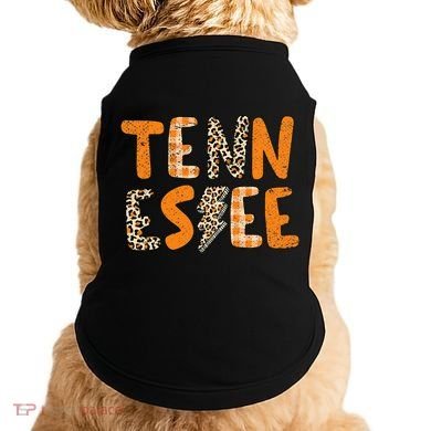 Tennessee State Flag Orange Plaid Leopard Print Souvenir Doggie Tank